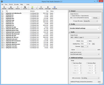 Pazera Free Audio Extractor screenshot