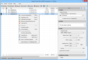 Pazera Free AVI to MP3 Portable screenshot 2