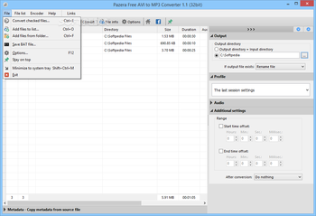 Pazera Free AVI to MP3 Portable screenshot 3