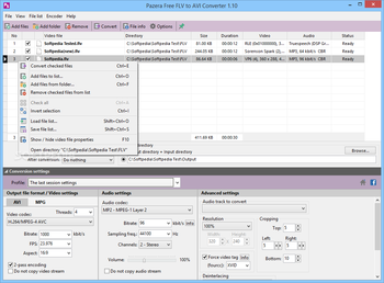 Pazera Free FLV to AVI Converter screenshot
