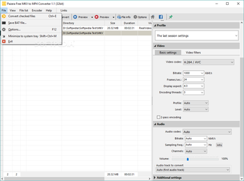 Pazera Free MKV to MP4 Converter Portable screenshot 3