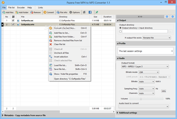 Pazera Free MP4 to MP3 Converter screenshot