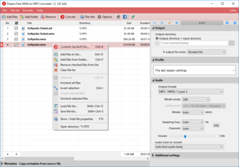 Pazera Free WMA to MP3 Converter screenshot