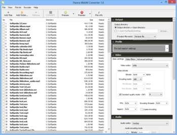 Pazera WebM Converter screenshot