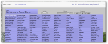 PC 73 Virtual Piano Keyboard screenshot 2