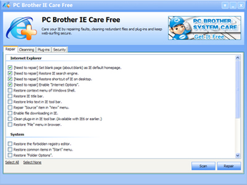 PC Brother IE Care Free screenshot