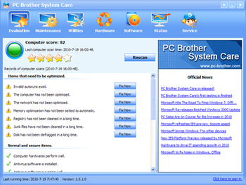 PC Brother System Care screenshot