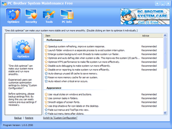 PC Brother System Maintenance Free screenshot