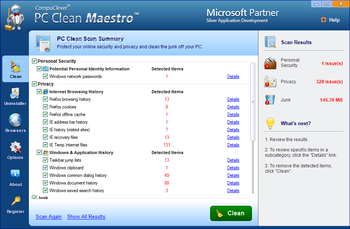 PC Clean Maestro screenshot 2