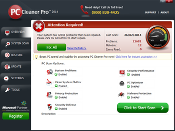 PC Cleaner Pro 2014 screenshot