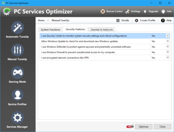 PC Services Optimizer (formerly Vista Services Optimizer) screenshot 3