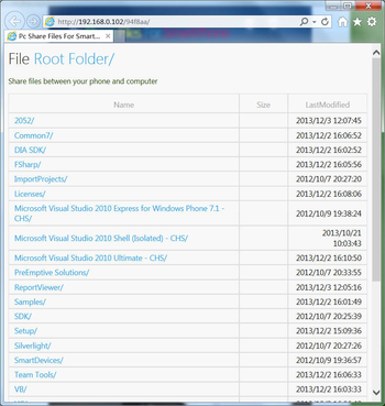 PC Share Files For SmartPhone screenshot