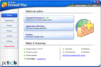 PC Tools Firewall Plus screenshot