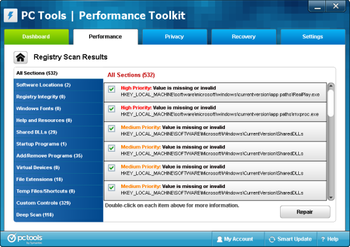 PC Tools Performance Toolkit screenshot 2