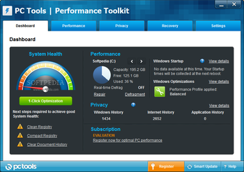 PC Tools Performance Toolkit screenshot