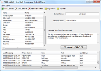 PC2DroidSMS screenshot