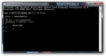 PCASTL Interpreter screenshot