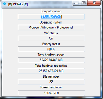 PCInfo screenshot