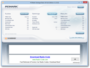 PCMark Vantage screenshot