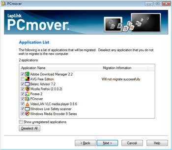PCmover screenshot