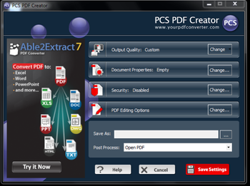 PCS PDF Creator screenshot