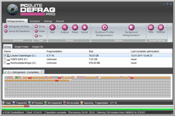 PCSuite Defrag screenshot