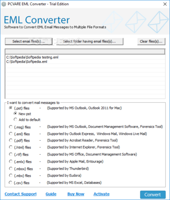 PCVARE EML Converter screenshot