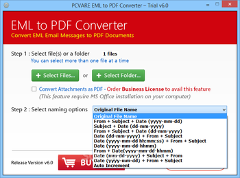 PCVARE EML to PDF Converter screenshot 2
