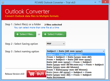PCVARE Outlook Converter screenshot 3