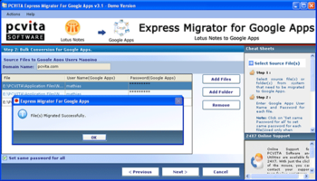 PCVITA Express Migrator for Google Apps screenshot