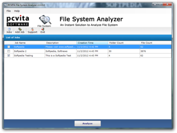 PCVITA File System Analyzer screenshot