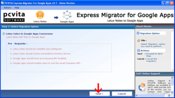PCVITA Lotus Notes to Google Apps screenshot 2