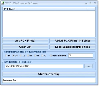 PCX To ICO Converter Software screenshot