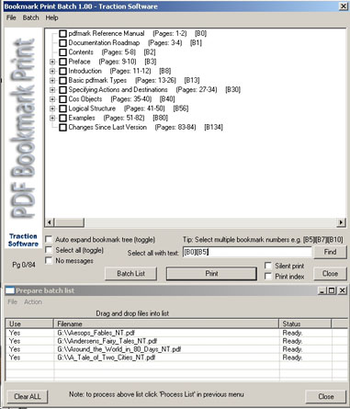 PDF Bookmark Print Batch screenshot