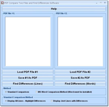 PDF Compare Two Files and Find Differences Software screenshot