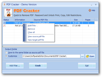 PDF Cracker screenshot