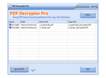 PDF Decrypter Pro screenshot
