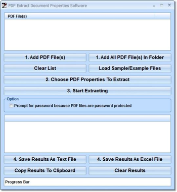 PDF Extract Document Properties Software screenshot