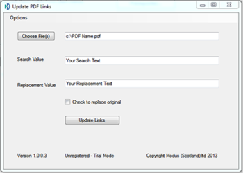 PDF Hyperlink Updater screenshot