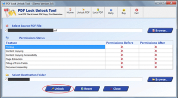 PDF Lock Unlock Tool screenshot