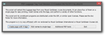 PDF Luggage Tag Tool screenshot