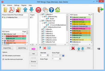 PDF Merge, Page Alternate, Add, Delete screenshot