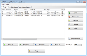 PDF Merge Split Tool screenshot