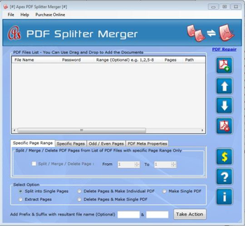 PDF Merger Splitter screenshot