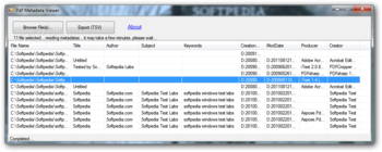 PDF Metadata Viewer screenshot