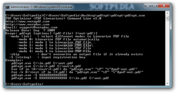 PDF Optimizer (PDF Linearizer) Command Line screenshot