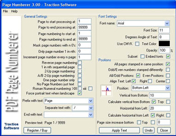 PDF Page Numberer screenshot