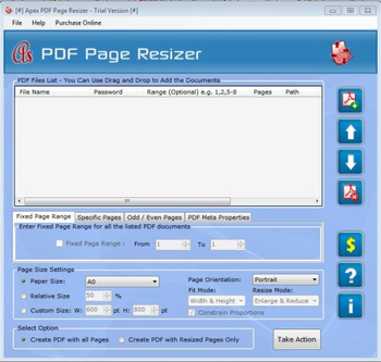 PDF Page Resizer screenshot