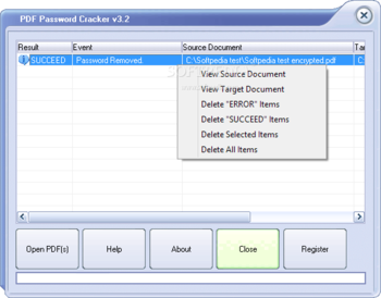 PDF Password Cracker screenshot