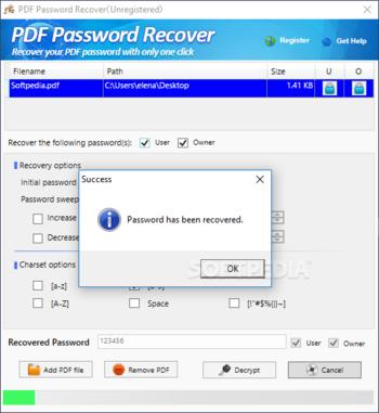 PDF Password Recover screenshot 2